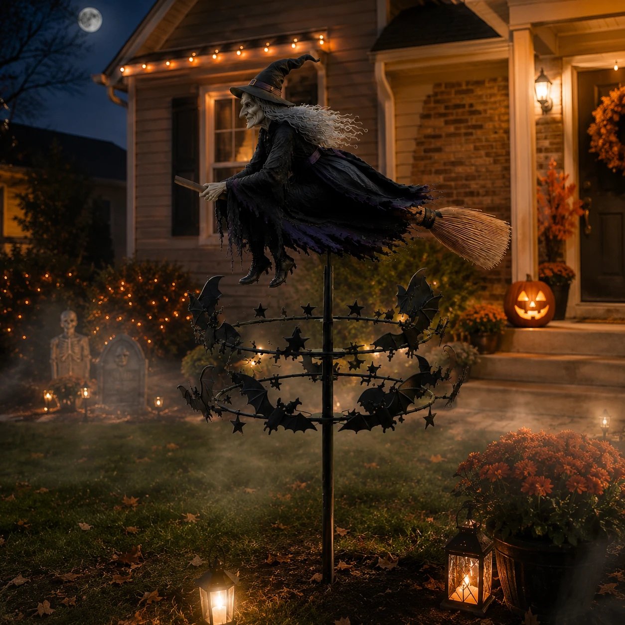 🔥Last Day 50% Off -Halloween Early Bird Special🧙♀️ The Enchanted Witch Garden Wind Spinner