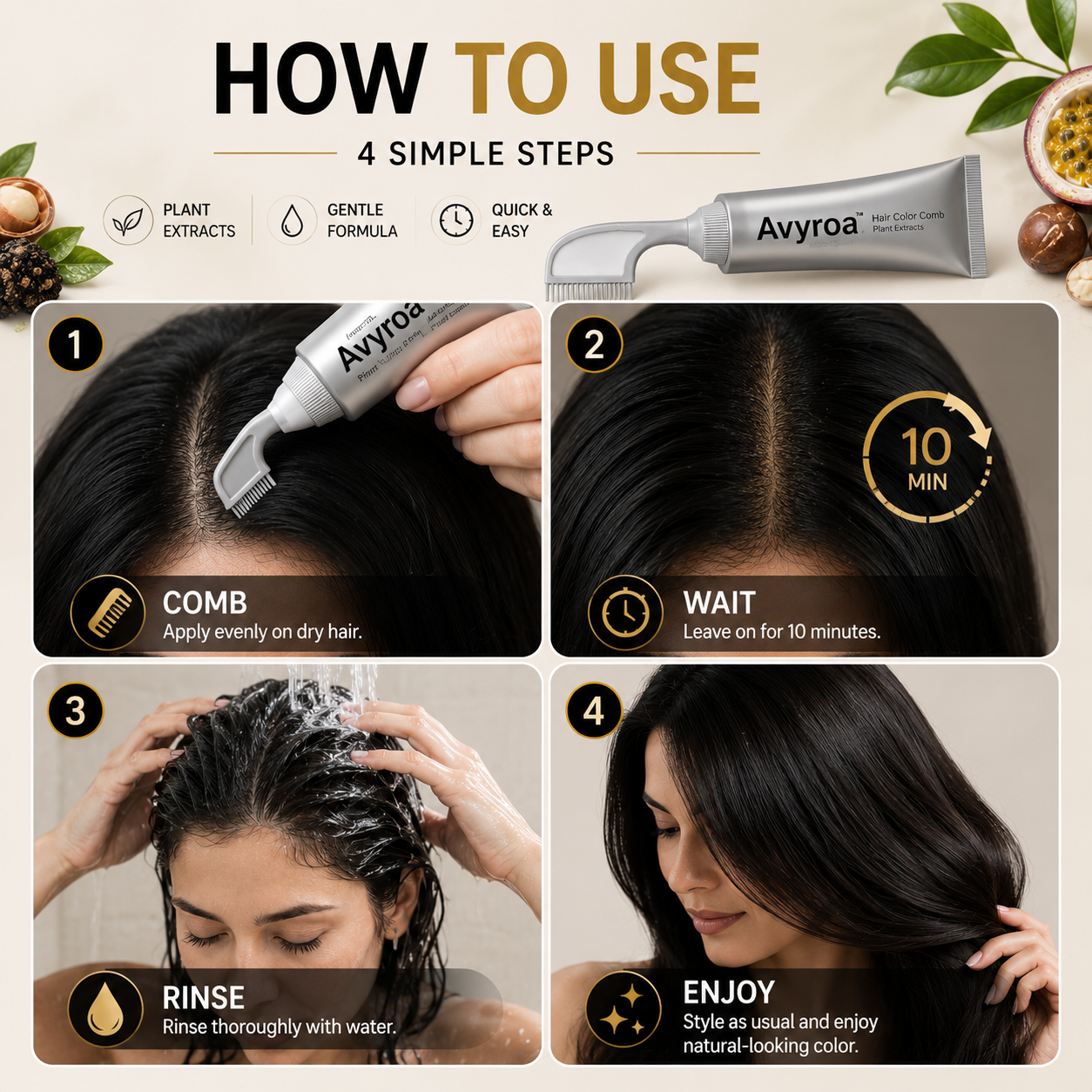 🔥Last Day 50% OFF!  2-in-1 Hair Color Comb