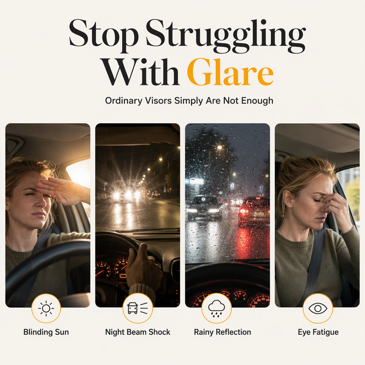 🔥 BLACK FRIDAY EARLY ACCESS — 69% OFF🚗  Universal HD Anti-Glare Visor – Day & night driving safety 🌙