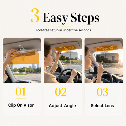 🔥 BLACK FRIDAY EARLY ACCESS — 69% OFF🚗  Universal HD Anti-Glare Visor – Day & night driving safety 🌙
