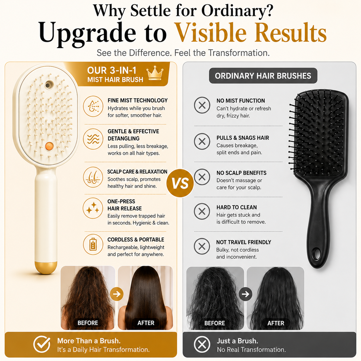 💜 Moisture Spray Hair Massage Comb