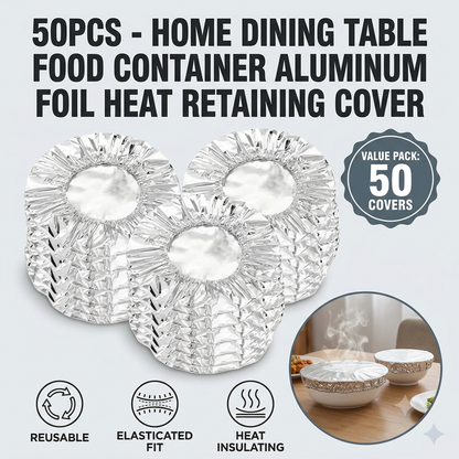 🔥LAST DAY SALE 74% OFF Home dining table & food container aluminum foil heat-retaining cover