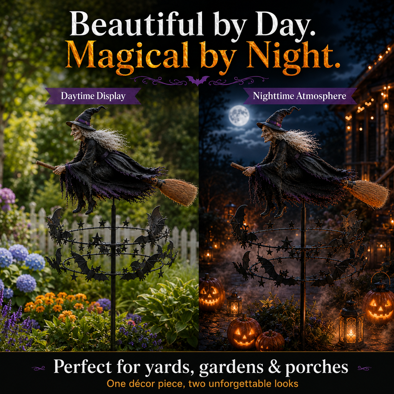 🔥Last Day 50% Off -Halloween Early Bird Special🧙‍♀️ The Enchanted Witch Garden Wind Spinner